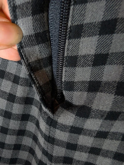 Jigsaw black and grey check wool blend trousers UK 12