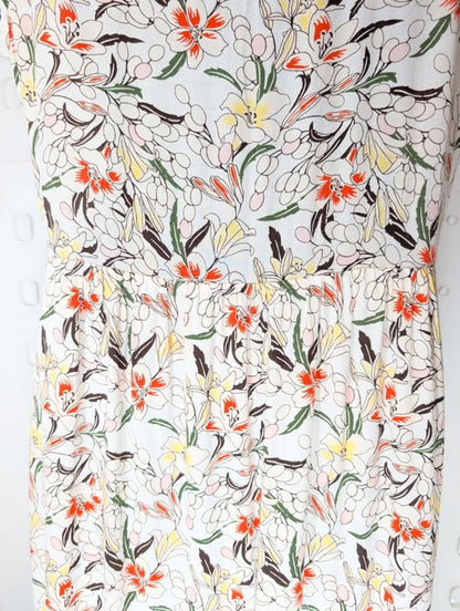 & Other Stories Floral Midi Dress Viscose EU 38 UK 10