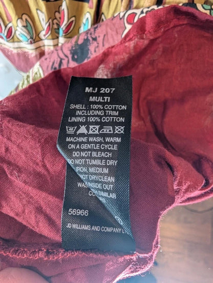 Joe Browns Boho Cotton Dress Tie Back Square Neck UK 14