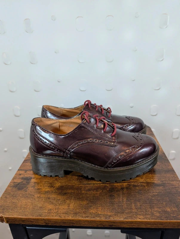 Claudia Ghizzani Oxblood Patent Chunky Platform Brogues EU36 UK3