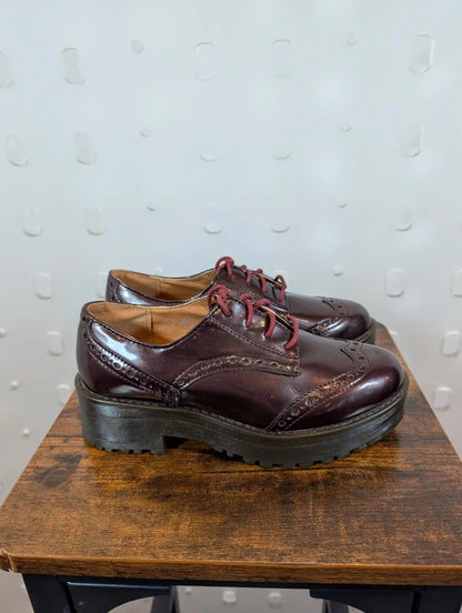 Claudia Ghizzani Oxblood Patent Chunky Platform Brogues EU36 UK3