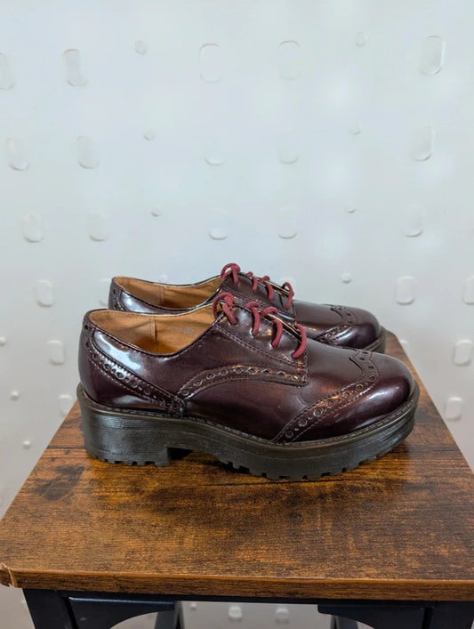 Claudia Ghizzani Oxblood Patent Chunky Platform Brogues EU36 UK3