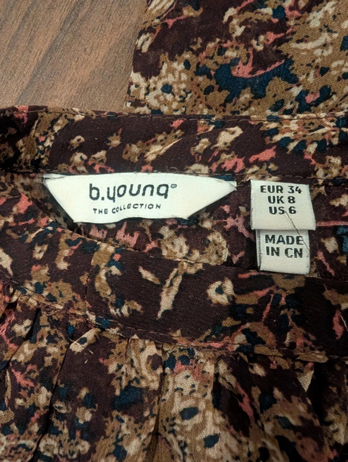 b.young paisley frill blouse size 8