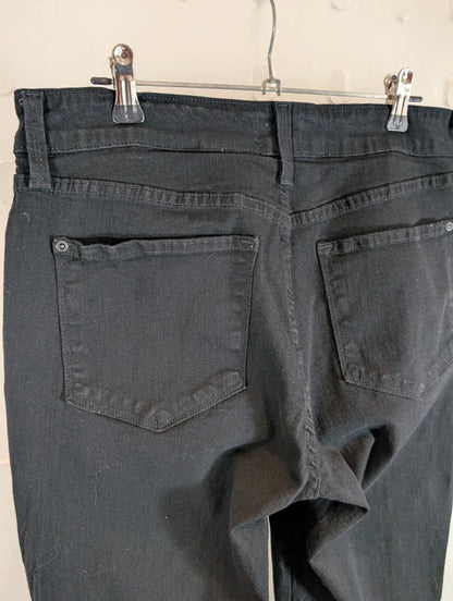 NYDJ Black Straight Leg Stretch Jeans UK12 US8 Made in USA
