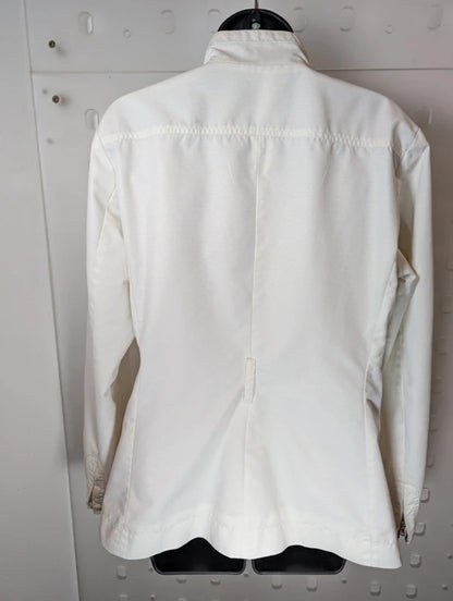 Max & Co White Utility Jacket UK14 Zip & Popper Belted Style Vintage
