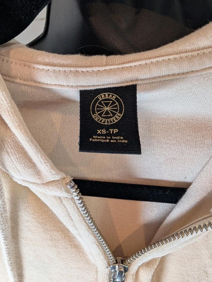 Urban Outfitters Ribbed Velour Zip Hoodie XS