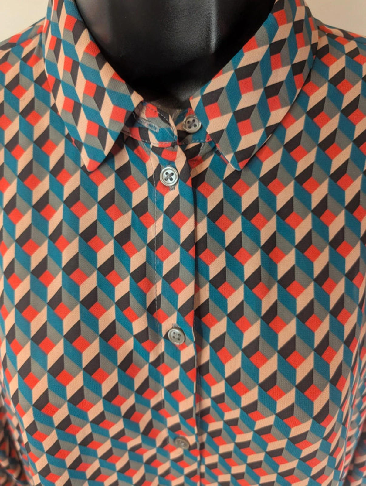 Sandwich geometric print shirt – size UK 10