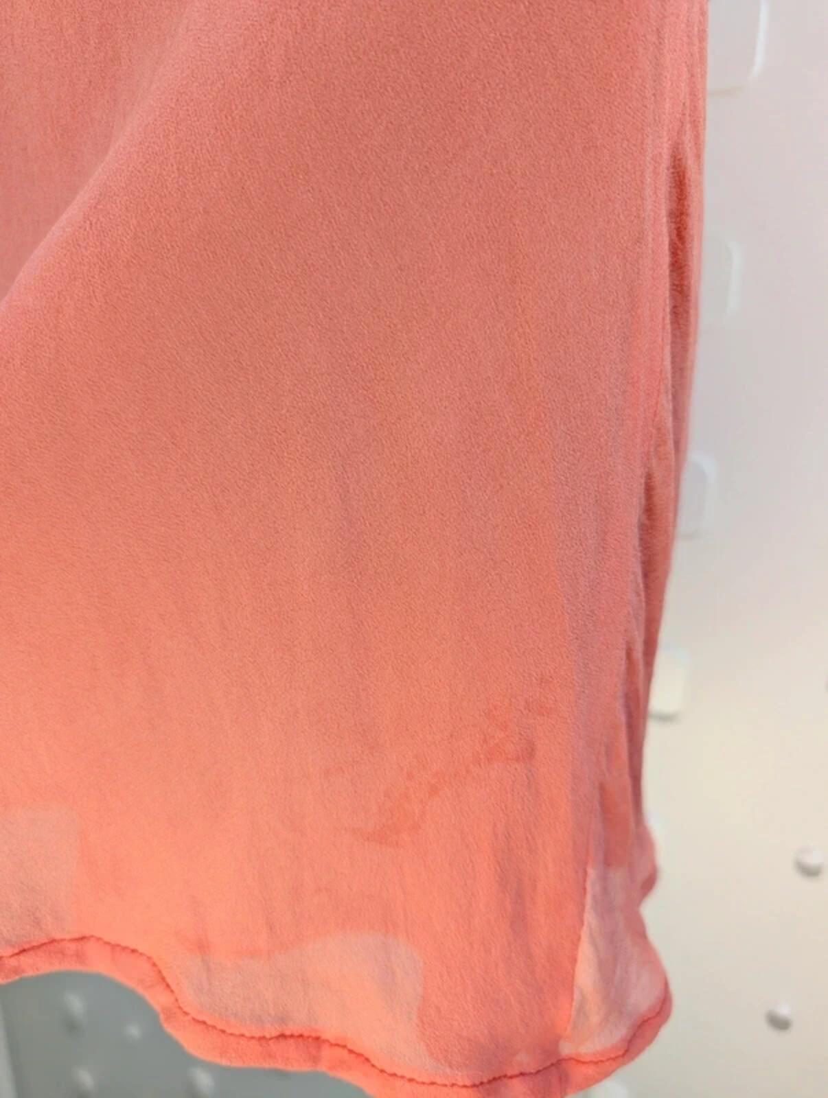 Coral Bias Cut Chiffon Mini Dress – Satin Detail Slip – 90s Style – UK8 / 10