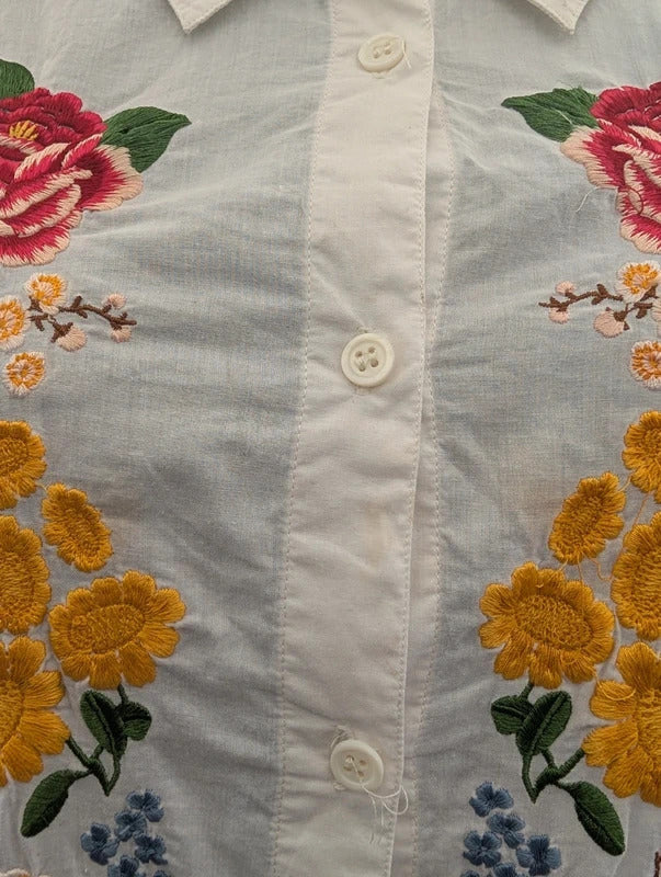 Cake Couture Embroidered Cotton Shirt White XL