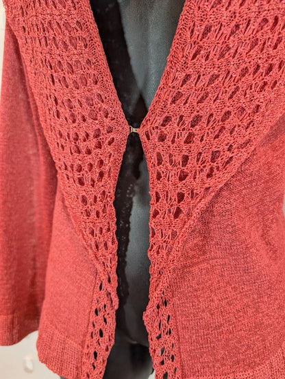 Off Shoot Rust Crochet Cardigan Size S Fairycore Boho