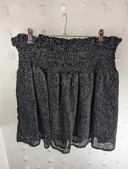 Hush Black Leopard Burnout Mini Skirt – UK 10