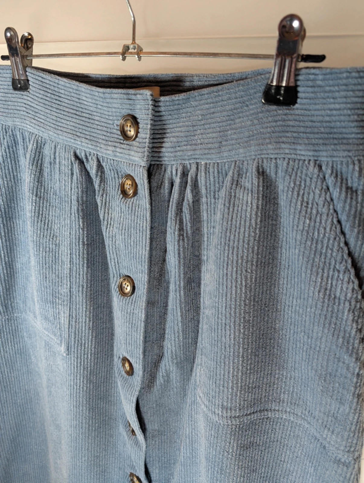 FRNCH Corduroy A-Line Skirt – Powder Blue – Size S