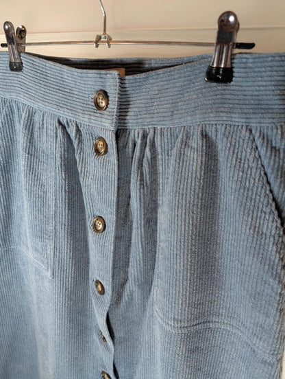 FRNCH Corduroy A-Line Skirt – Powder Blue – Size S