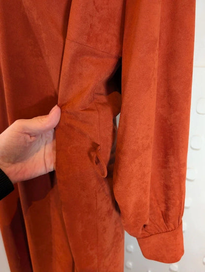 Vintage 1970s/80s Jean Bailly Paris Rust Shirt Dress Made in France