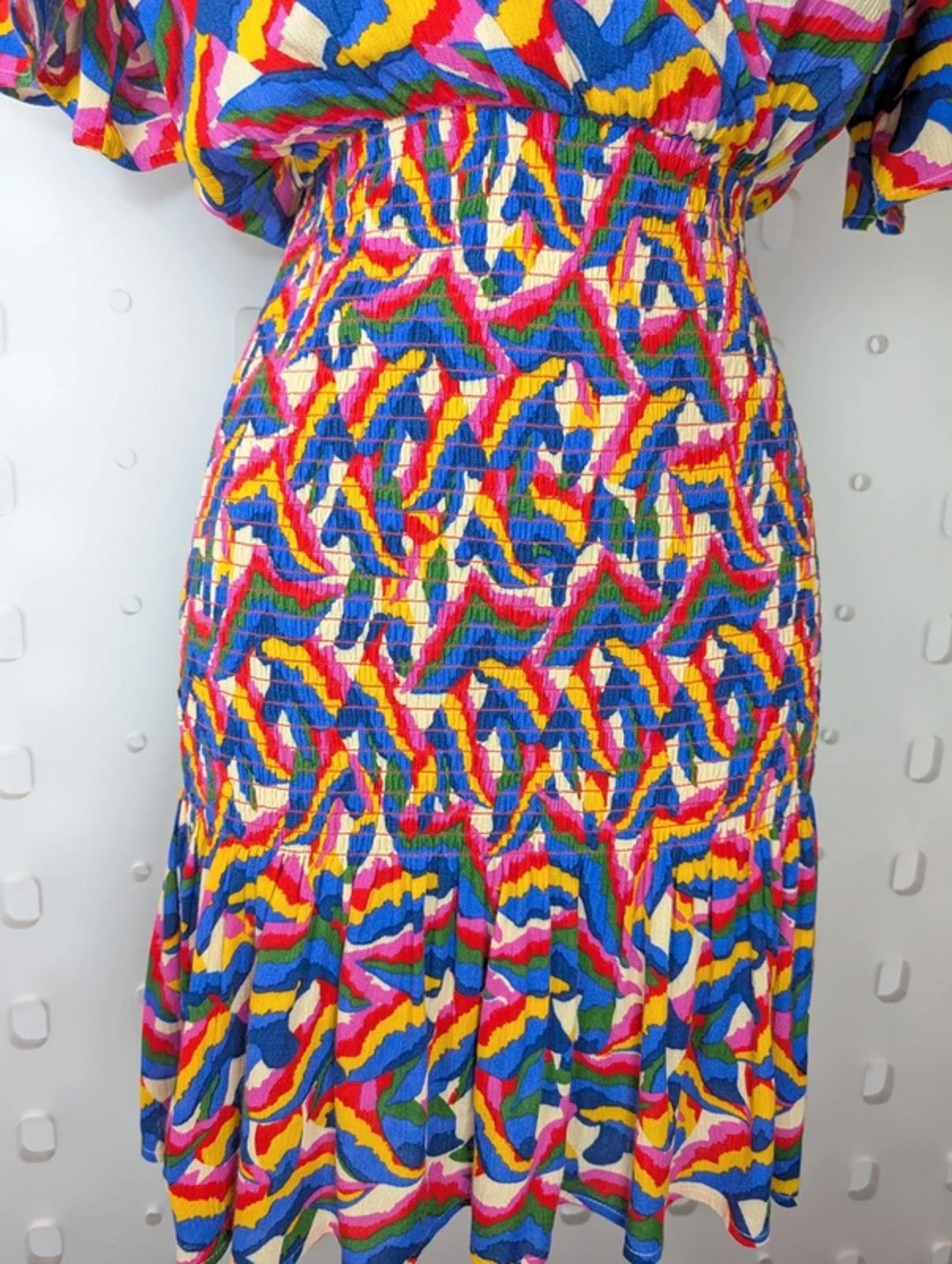 Sweewë Abstract Print Shirred Mini Dress