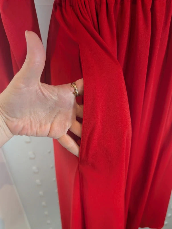 Vintage Betty Barclay Red Belted Midi Dress 70s 80s