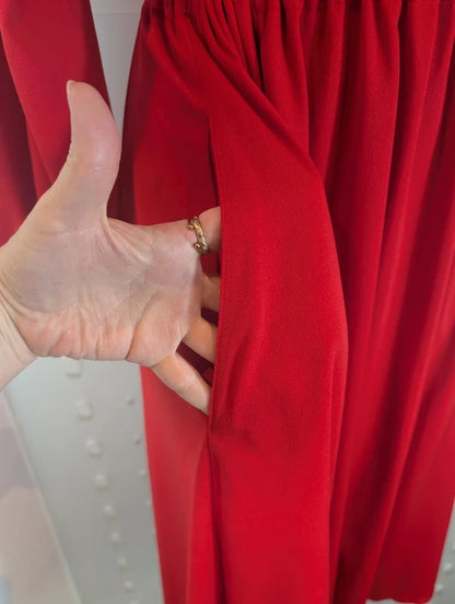 Vintage Betty Barclay Red Belted Midi Dress 70s 80s
