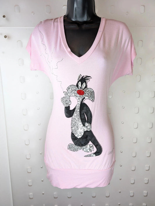 Iceberg Sylvester Appliqué Longline T-Shirt Made in Italy Size S