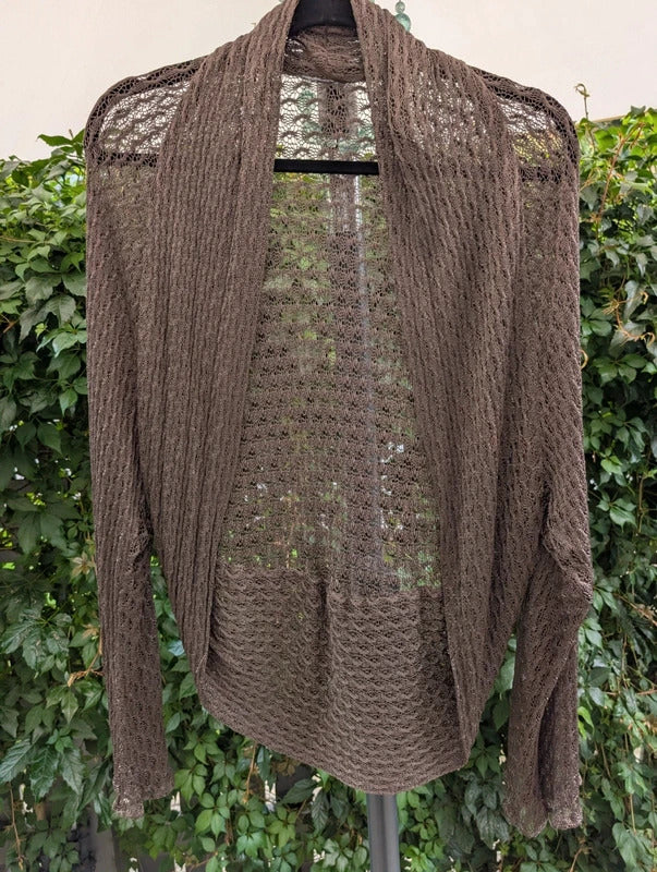 Olive Green Crochet Knit Shrug Cardigan Woodland Fairycore Free Size