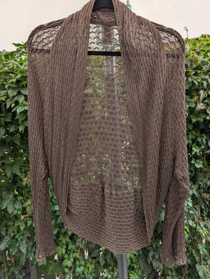 Olive Green Crochet Knit Shrug Cardigan Woodland Fairycore Free Size