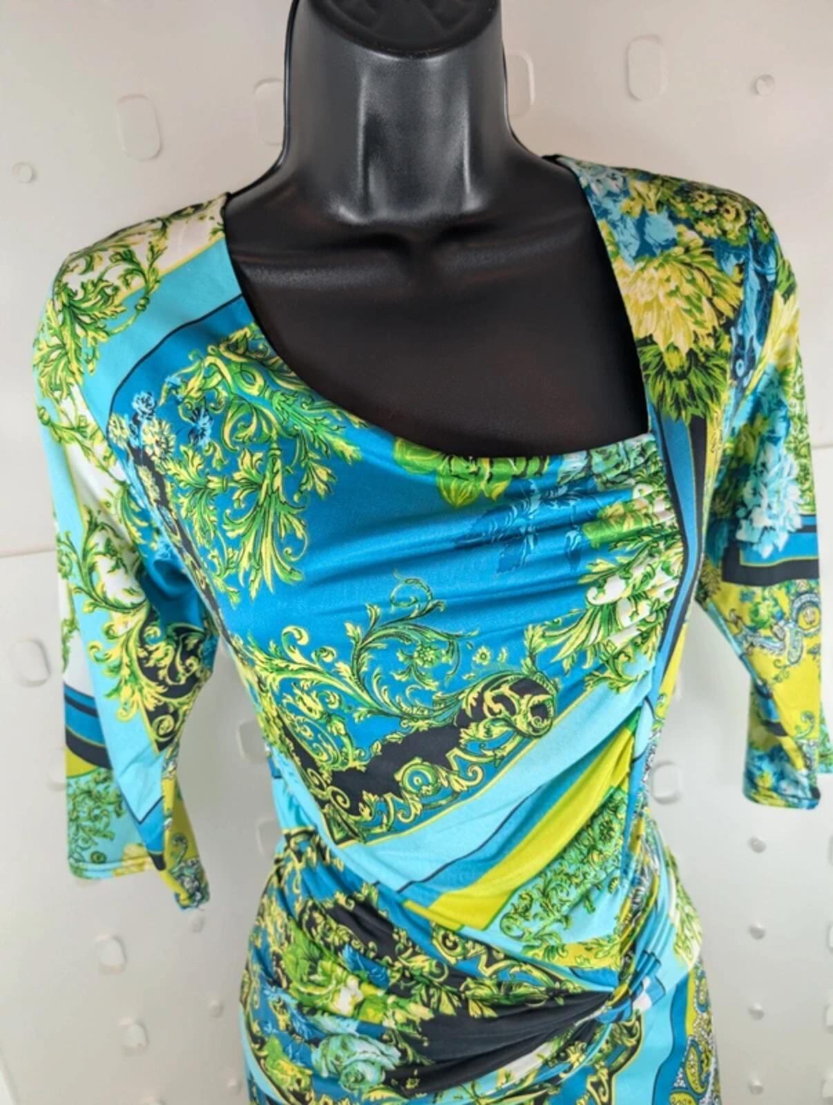 Quinze Heures Trente Paris Printed Draped Dress UK14