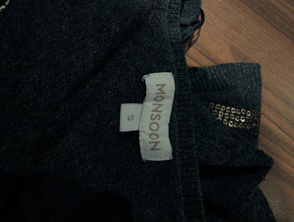 Monsoon Metallic Knit Jumper Dress | Size Small