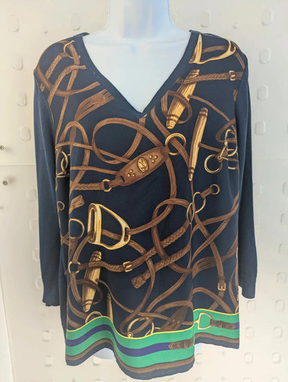 Ralph Lauren Vintage Lightweight V-Neck Knit – Size M