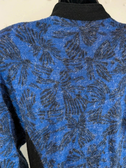 True Vintage 1973 Wool Blend Blue Black Mod Maxi Dress