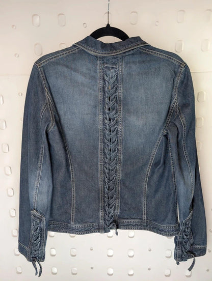 Gérard Darel Denim Jacket Plait Detail Made in Italy Size 40