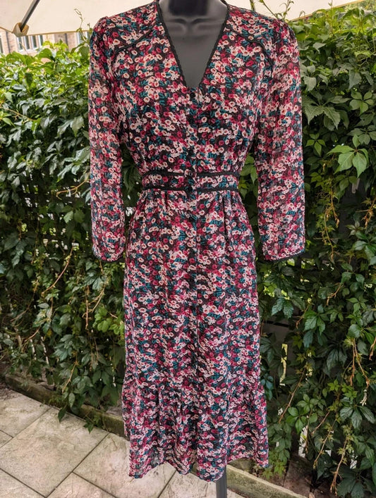 Suncoo Paris Clotilde Floral Midi Dress NWT UK10