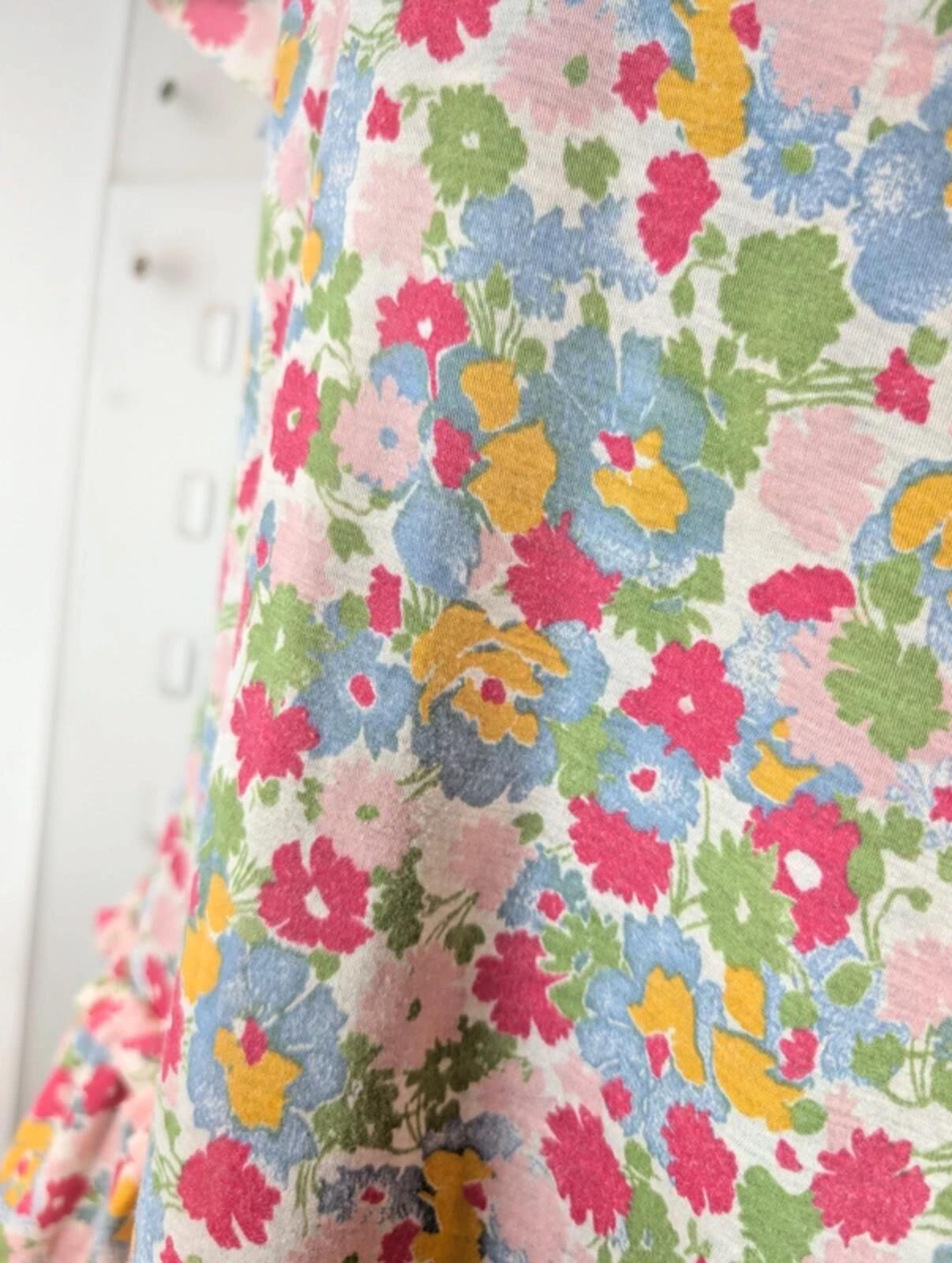 Topshop Y2K Floral Mini Dress Pink Blue UK6