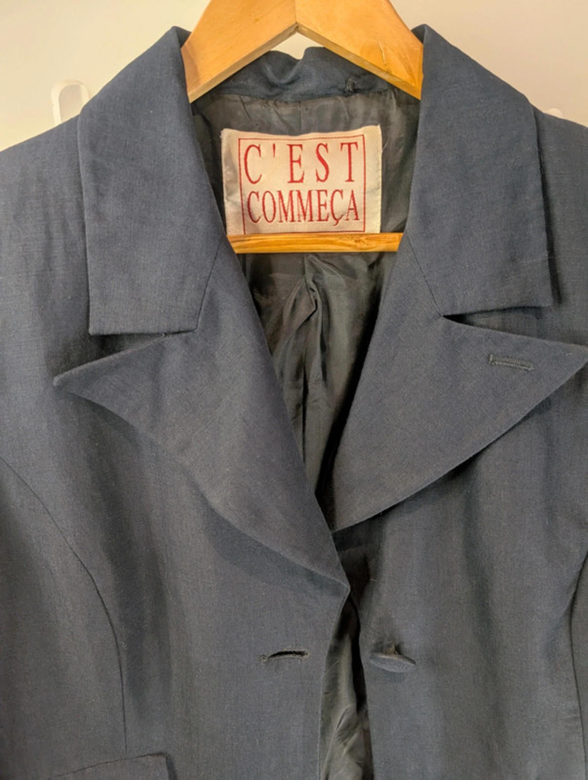 Vintage C’est Commeça tailored blazer in navy – UK 12