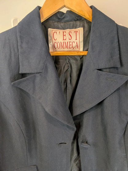 Vintage C’est Commeça tailored blazer in navy – UK 12