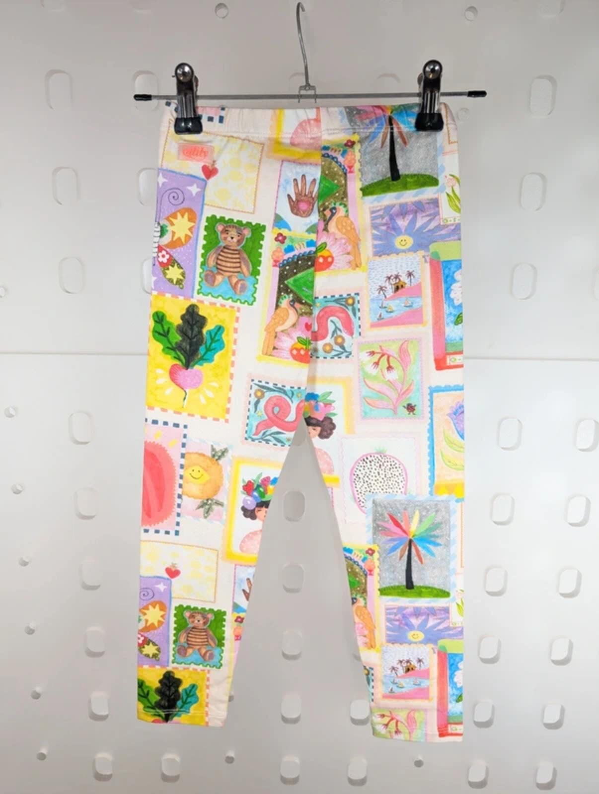 Oilily Peppy Postcard Print Leggings Age 5 110cm BNWT