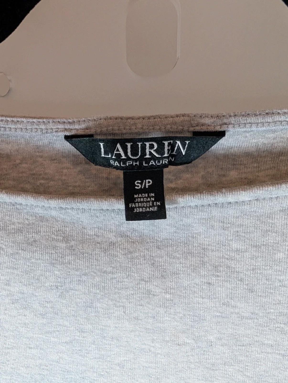 Ralph Lauren Grey Marl Boat Neck T-Shirt Small