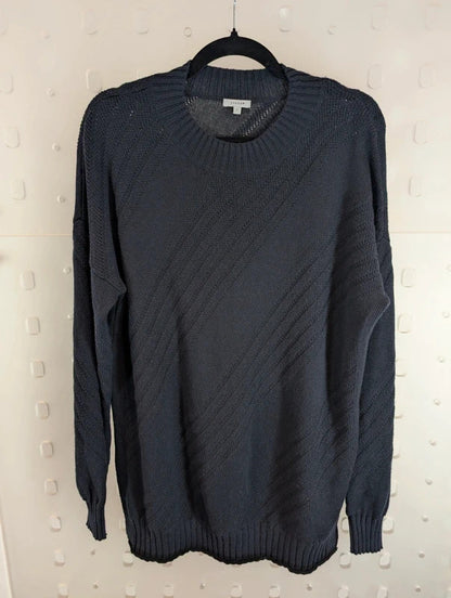 Jigsaw Navy Wool Cotton Oversized Jumper Small