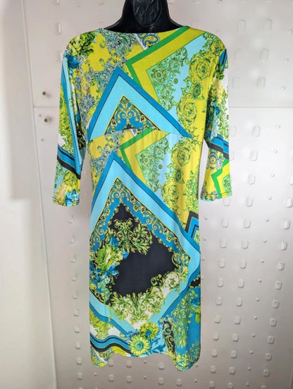 Quinze Heures Trente Paris Printed Draped Dress UK14