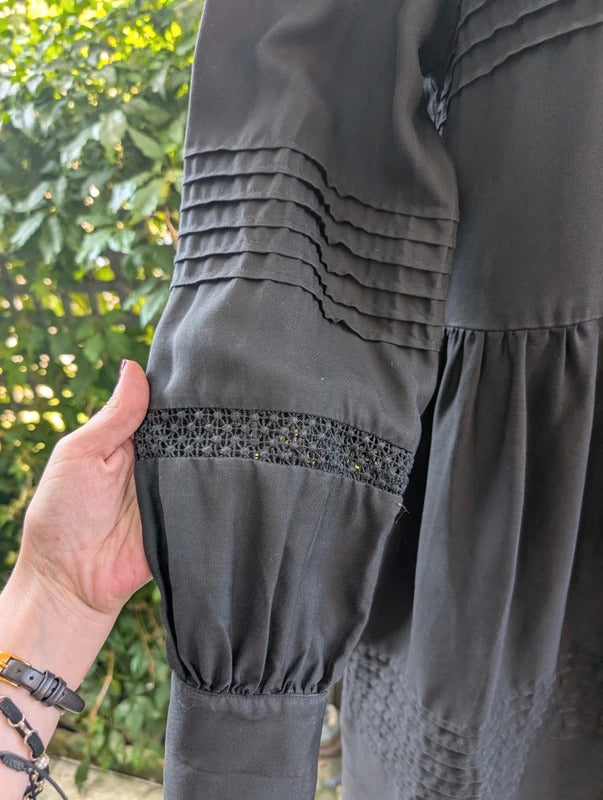 Levete Room Cotton Pintuck Dress Black Small