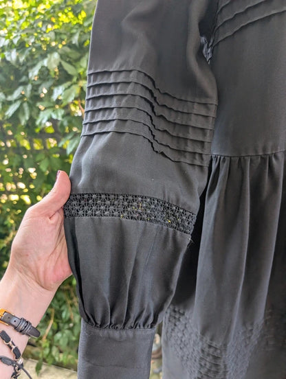 Levete Room Cotton Pintuck Dress Black Small