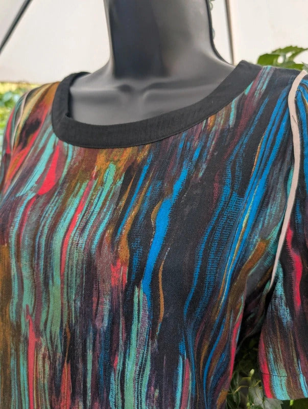 Numph Abstract Print Shift Dress UK12 EU38
