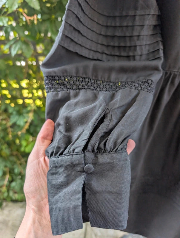 Levete Room Cotton Pintuck Dress Black Small