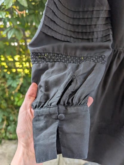 Levete Room Cotton Pintuck Dress Black Small