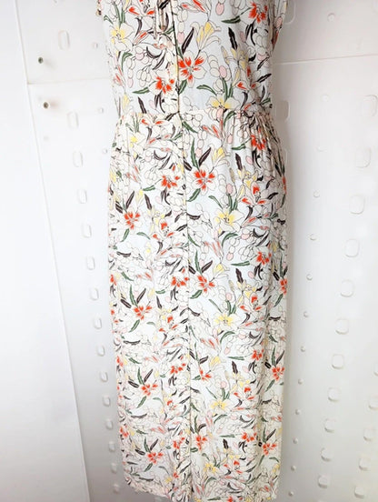 & Other Stories Floral Midi Dress Viscose EU 38 UK 10