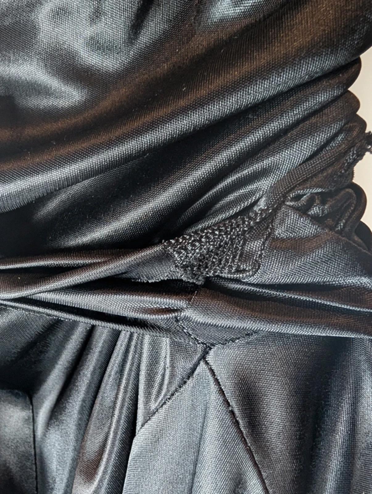 Black Draped Halter Dress M/L – 90s Style Hanky Hem