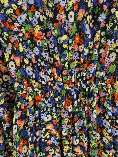B.Young Black Floral Midi Dress EU36 UK8