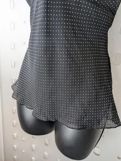 Necessary Objects by Ady Gluck-Frankel Y2K Sheer Polka Dot Lace Top XS S
