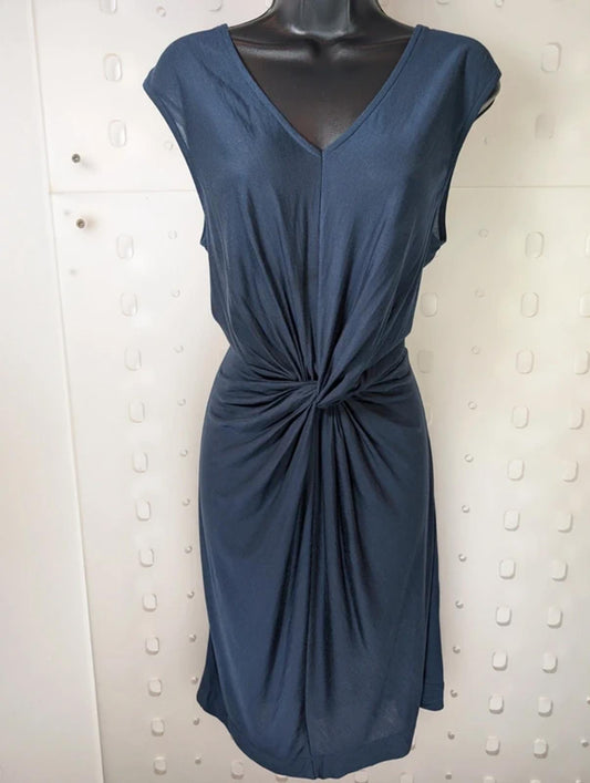 Great Plains navy Tencel knot front dress XS