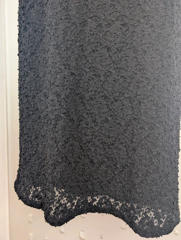 Vintage 90s Mackays Black Lace Maxi Dress UK10-12