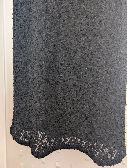 Vintage 90s Mackays Black Lace Maxi Dress UK10-12