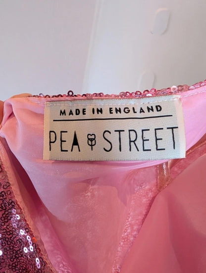 Pea Street Handmade Sequin Swing Dress Baby Pink Medium